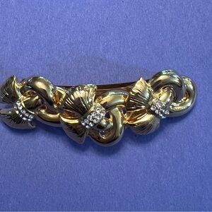 Elegant Gold Hair Clip with Rhinestone Accents